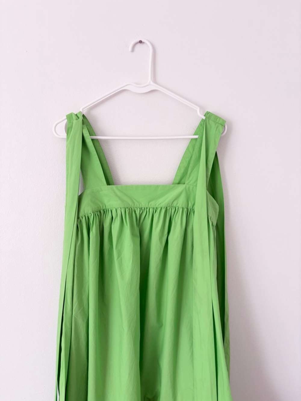 Christopher John Rogers Green Tiered Tie Shoulder High Low Babydoll Dress Small - Picture 9 of 16